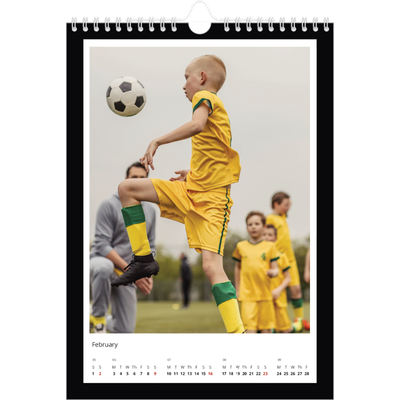 A4 Photo Calendar — Black frame [February]