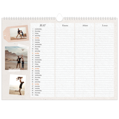 Family Planners A3 Landscape — Crafted Planner - Family of 3 [cover]