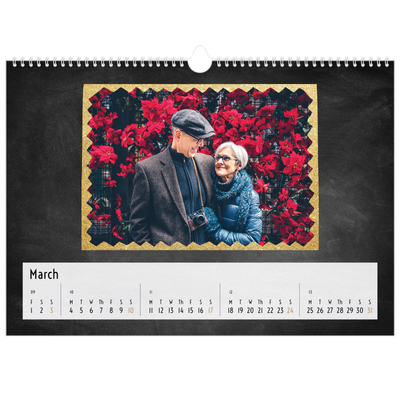 A3 Photo Calendar — Glitter frames [March]