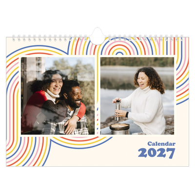 A4 Landscape Photo Calendar — Retro stripes [cover]