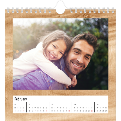 Square calendars  — Wood [February]