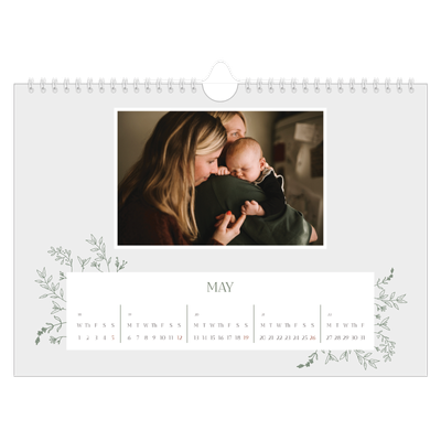 A4 Landscape Photo Calendar — Hand drawn flowers [cover]