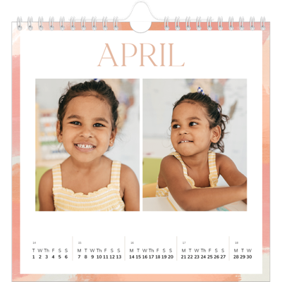 Square calendars  — Paintbrush effect [April]