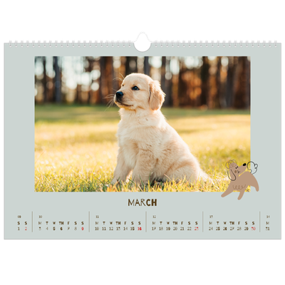 A3 Photo Calendar — Playful puppy [March]