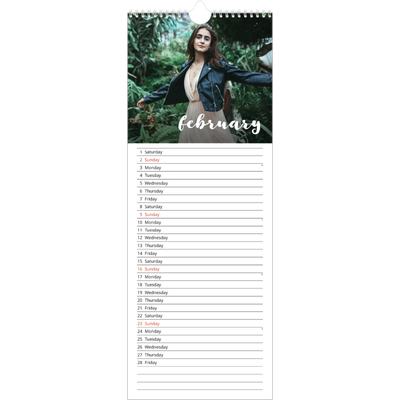 Slim Calendar  — Simple script [February]