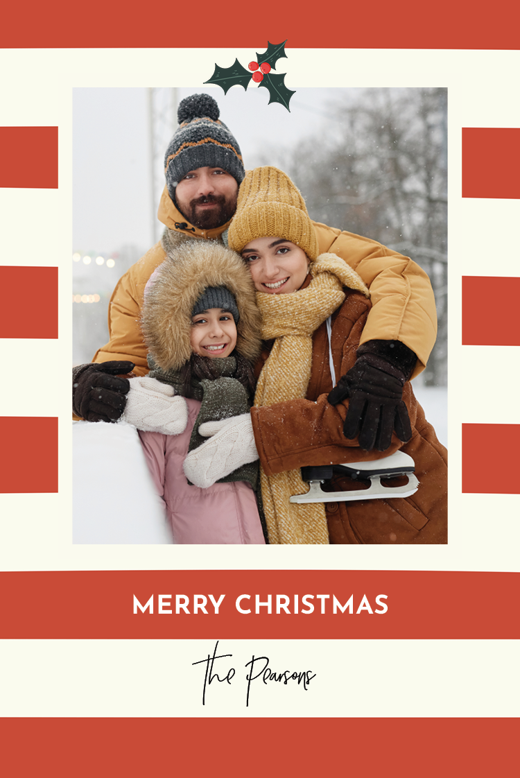 Cards — Holly stripes