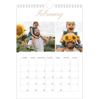 A4 Photo Calendar — Photo strip boxes [February]