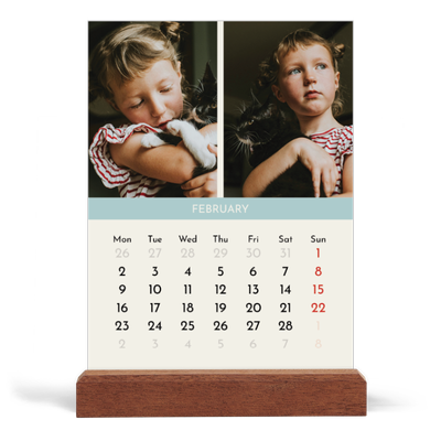 Easel Desk Calendar Portrait  — Pastel chapters [February]
