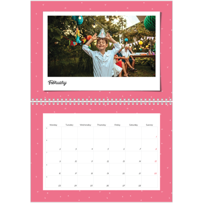 A4 Double Photo Calendar — Colour pop snapshots [February]