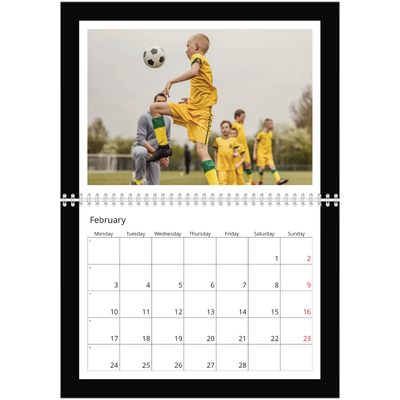 A4 Double Photo Calendar — Black frame [February]
