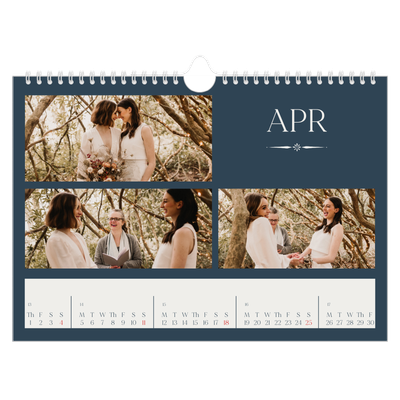 A4 Landscape Photo Calendar — Slate and serifs [April]