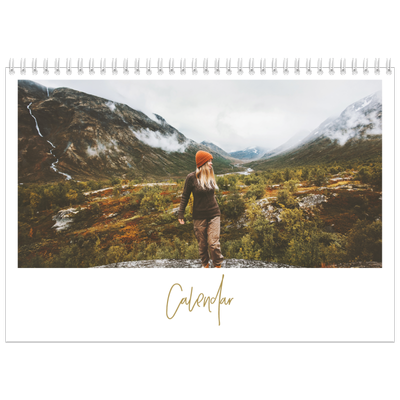 A4 Double Photo Calendar — Scribble text [cover]