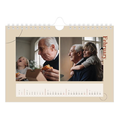 A5 Landscape Photo Calendar — Asymmetrical text [February]