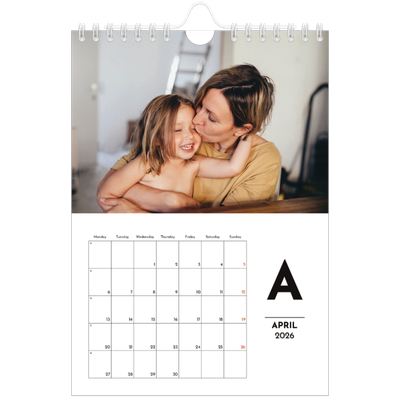 A5 Photo Calendar — Letter spotlight [April]