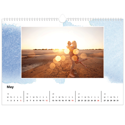 A3 Photo Calendar — Watercolour backgrounds [cover]