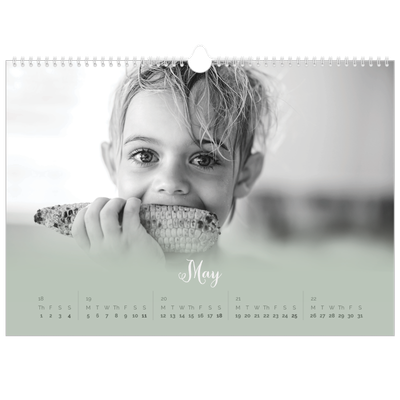 A3 Photo Calendar — Misty green [cover]