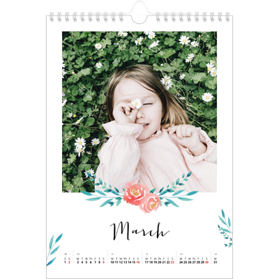 A4 Photo Calendar — Flower illustrations [March]