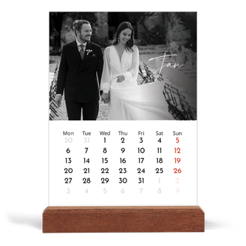 Easel Desk Calendar Portrait — Elegant script