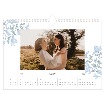 A4 Landscape Photo Calendar — Elegant floral [cover]