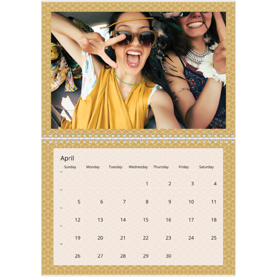 A4 Double Photo Calendar — Geometric [April]