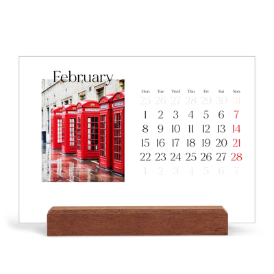 Easel Desk Calendar Landscape  — My travelogue [February]