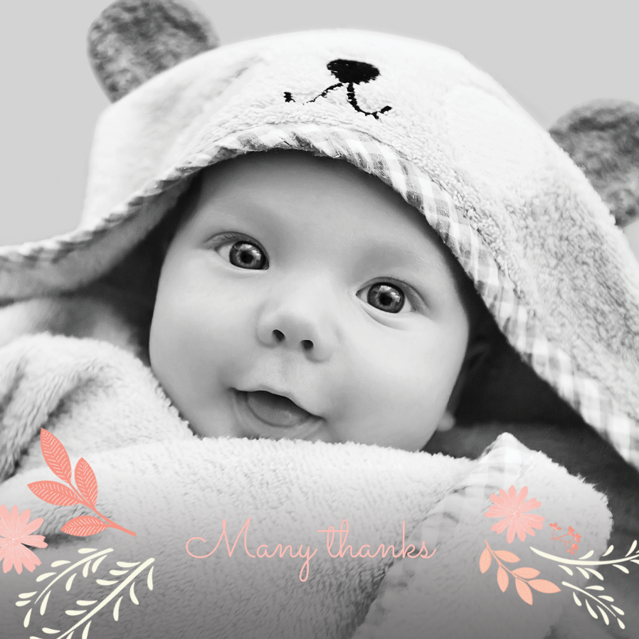 Thank you cards — Flower baby