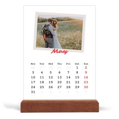 Easel Desk Calendar Portrait  — Signed in crimson [cover]