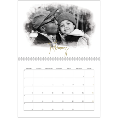 A4 Double Photo Calendar — Photo effects [February]