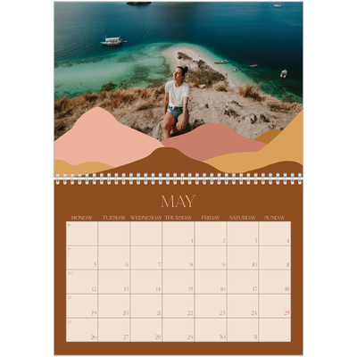 A4 Double Photo Calendar — Neutral mountains [cover]