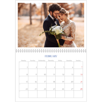 A4 Double Photo Calendar — Cobalt classic [February]