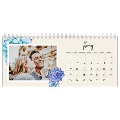 Desk calendars — Painted flowers [February]