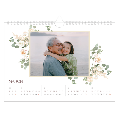 A4 Landscape Photo Calendar — Boho [March]