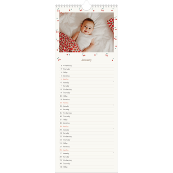 Slim Calendar (15 x 40cm) — Cherry bliss