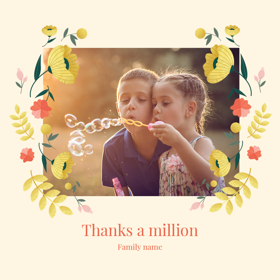 Thank you cards — Floating flowers