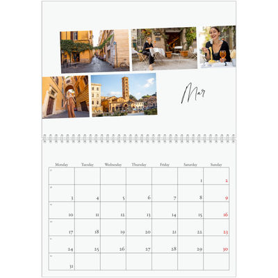 A4 Double Photo Calendar — City break [March]