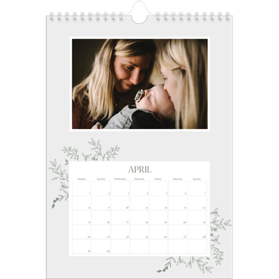 A4 Photo Calendar — Hand drawn flowers [April]