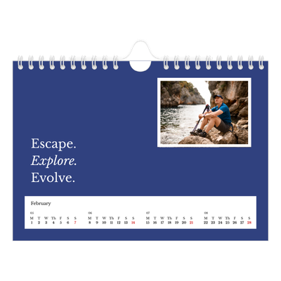 A5 Landscape Photo Calendar — Editorial Earth [February]