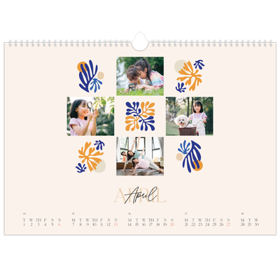 A3 Photo Calendar — Minimalist coral [cover]