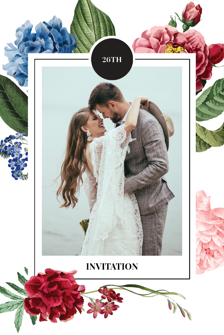 Invitations — Bright vintage flowers