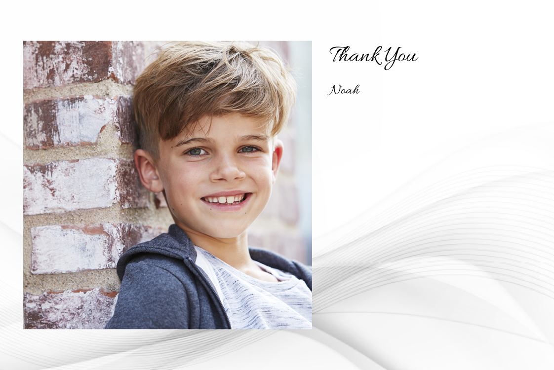 Thank you cards — Grey wave