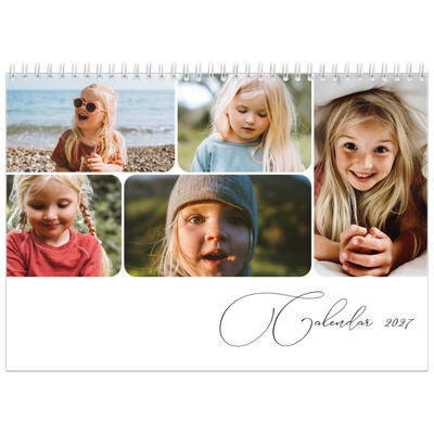 A4 Double Photo Calendar — Snapshots and script [cover]