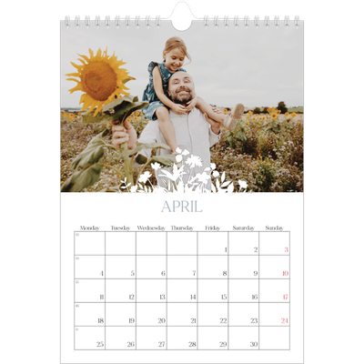 A4 Photo Calendar — Flower motif [April]