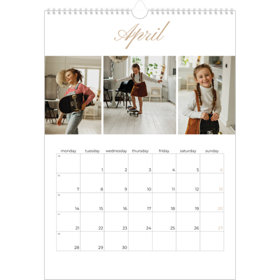A3 photo calendars — Photo strip boxes [April]
