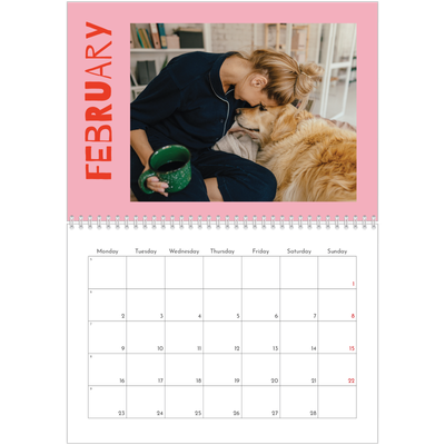 A4 Double Photo Calendar — Fun colourful you [February]