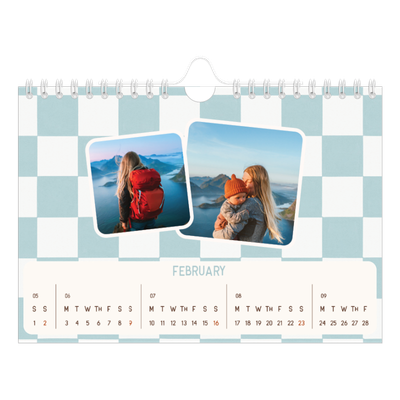 A5 Landscape Photo Calendar — Retro patterns [February]