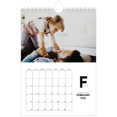 A5 Photo Calendar — Letter spotlight [February]