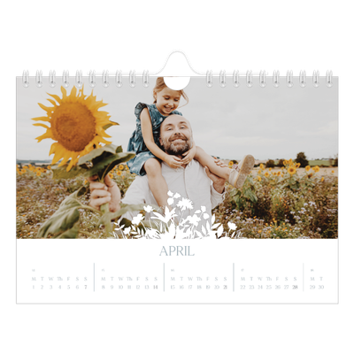 A5 Landscape Photo Calendar — Flower motif [April]