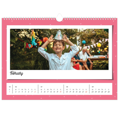 A3 Photo Calendar — Colour pop snapshots [February]