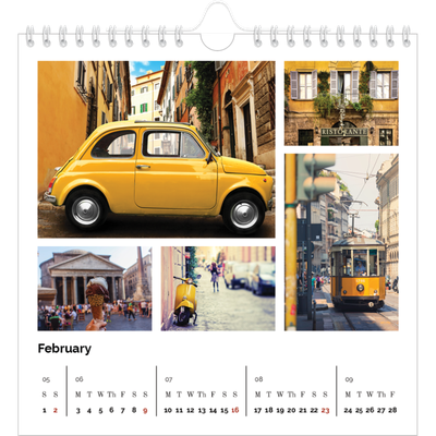 Square calendars  — Picture grid [February]