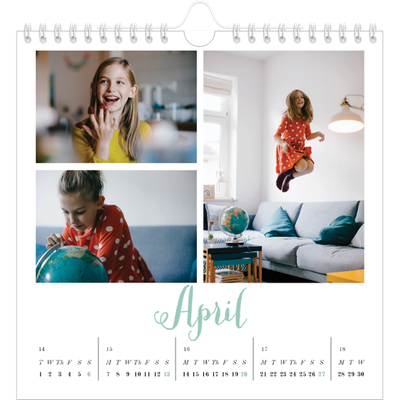 Square calendars  — Hello world [April]